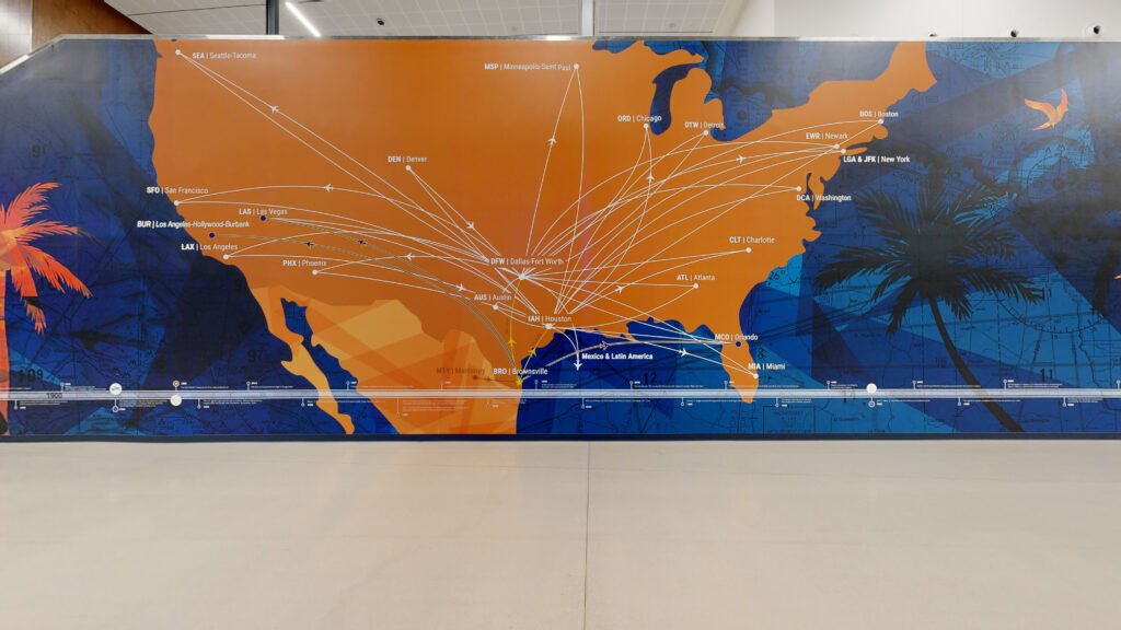 The image is of a map of North America with plane routes to and from Brownsville South Padre Island International Airport. Accessible Aviation takes off and Council loses Accessibility provision case